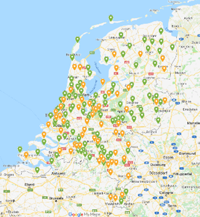 Overzicht golfbanen Stichting Handicart