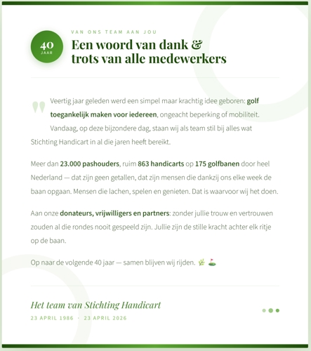 Dankwoord HC 40 jaar final